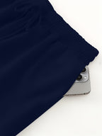 Caution ECG Print, Autumn And Winter Fashion Casual Women'S Fleece Pants, Solid Color Drawstring Sweatpants, Casual Loose Sweatpants, Women'S Fashion - Navy Color