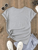 Women'S Blended T-Shirt – Classic Fit, Soft And Breathable, Casual Wear, Timeless Round Neck Design, Versatile for Various Outfits, Stretchy And Comfortable, Machine Washable - Grey