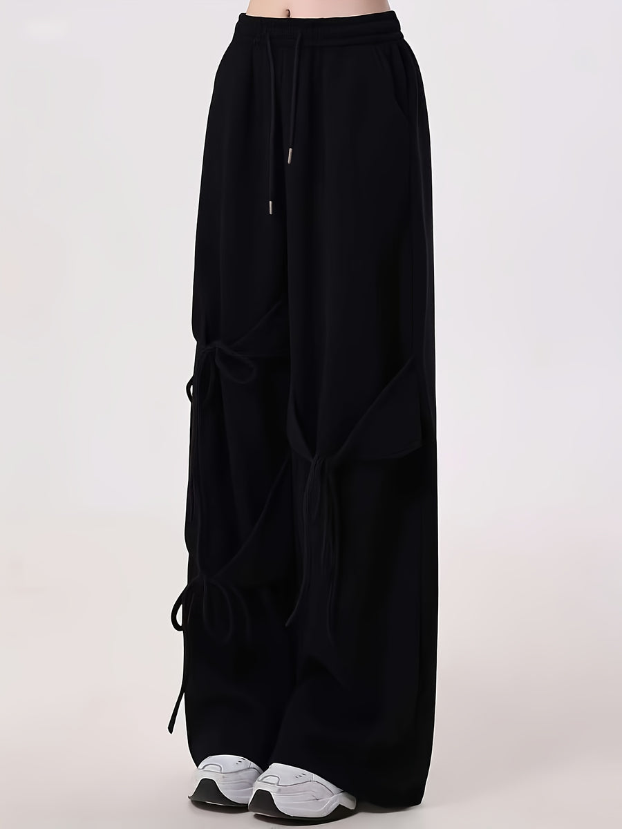 Women's Fashion Casual Long Pants - Black