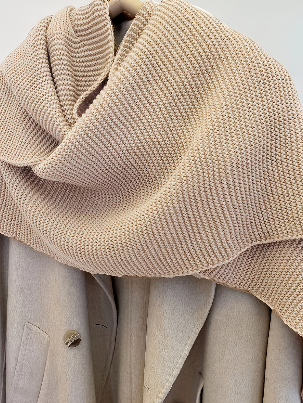 Chic and Casual Solid Color Women's Shawl Cardigan - Khaki