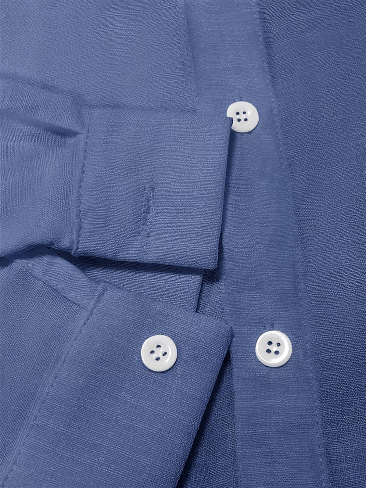 Men'S New Style Faux Linen Stand Collar Button-Up Shirt - Literary, Introverted, Fashionable, Versatile, Relaxed Texture, Trendy Loose Fit - Suitable for Beach, Vacation, Office, Formal And Casual Wear - Navy Color