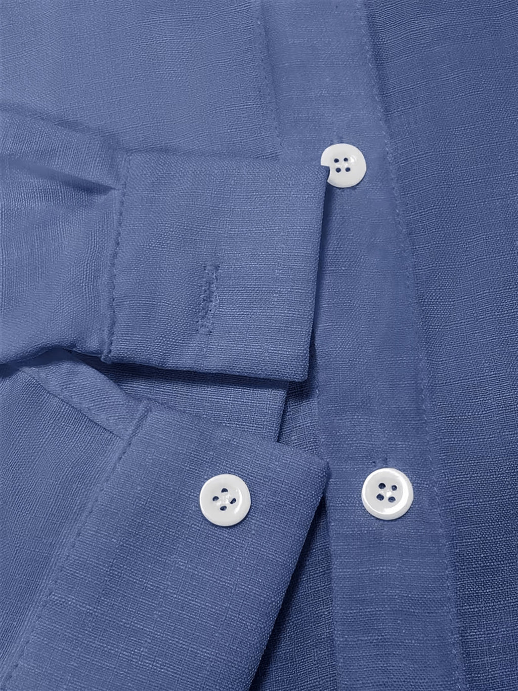 Men's New Faux Stand Collar Button-Up Shirt - Artistic, Understated, Stylish, Versatile, Relaxed Textured Trendy Loose Fit - Soft Daily Shirt Suitable for Formal and Casual Wear at the Beach, on Vacation, and in the Office - Machine Washable - Navy Color