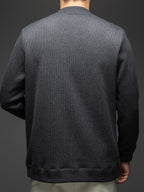 Winter Men'S Sweater, Solid Color, Fleece Lining, Thick, Warm, Comfortable, Home, Commuting, Casual, Versatile, Cardigan Sweater, Men'S K5478339081 - Dark Gray