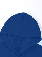 2025 New Women's American Fashion Casual Norwegian Outdoor Letter Print Hoodie with Kangaroo Pocket and Drawstring, 100% Polyester Fabric, Machine Washable, All-Season Y Sweatshirt - Blue