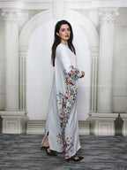 Batwing Sleeve Women's Dress - White