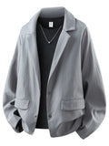 A Men's Casual and Fashionable Suit Jacket, with a British Style Mini Suit and a Casual Suit Silhouette, Suitable for Travel, Work, Parties, College Holidays, Gifts, with Elasticity, Easy and Unrestrained - Grey