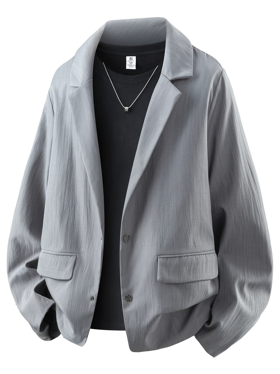 A Men's Casual and Fashionable Suit Jacket, with a British Style Mini Suit and a Casual Suit Silhouette, Suitable for Travel, Work, Parties, College Holidays, Gifts, with Elasticity, Easy and Unrestrained - Grey