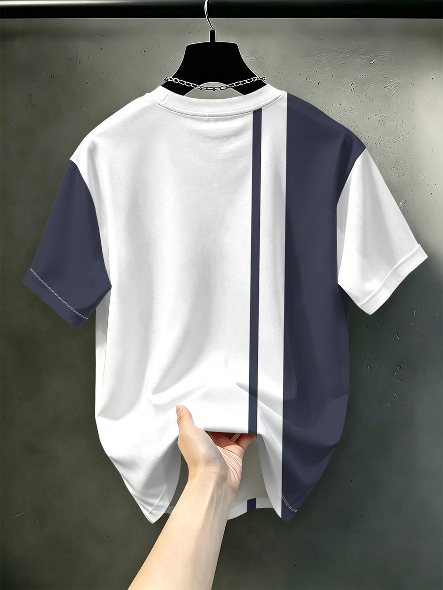 Men' Heavyweight Oversized T-Shirt - Vintage American Streetwear Short Sleeve Round Neck Tee, Loose Fit Breathable Base Layer Suitable for Daily Commuting, Outfits & Layering, Machine Washable Casual Wardrobe Essential - Mixed colors
