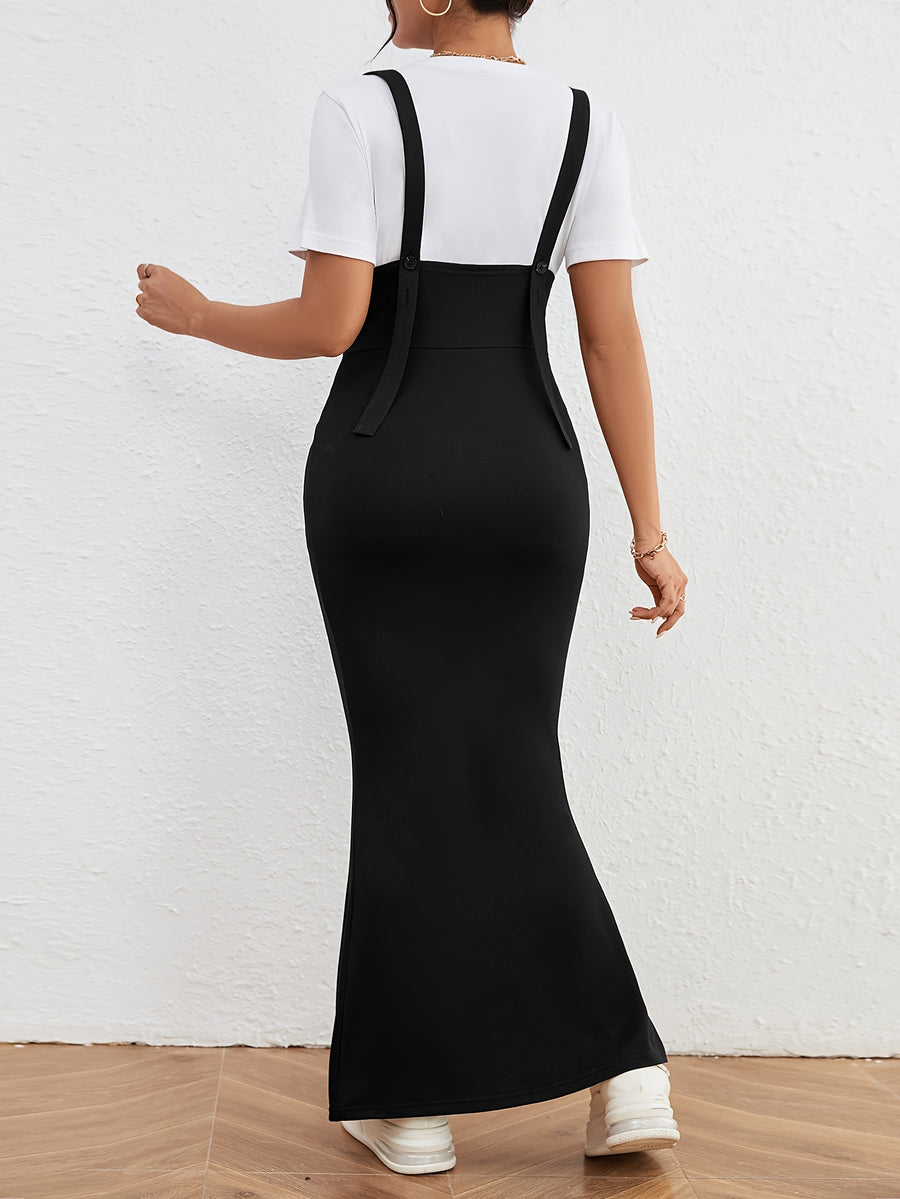 Women'S Elegant Mermaid Dress - Long Formal & Everyday Party Outfit, Flattering Fit, Easy-to-Wear Chic Evening Gown for Women, Fall/Winter Fashion, Office, Party, Office Attire, Stylish Outfit, Professional Women - Black