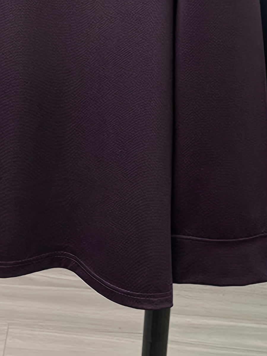 Men's Three-Button Lapel Long-Sleeve Polo Shirt, Suitable for Commuting to Work, Daily Outings, and Layering or Wearing on Its Own - SINBOS - Deep Purple