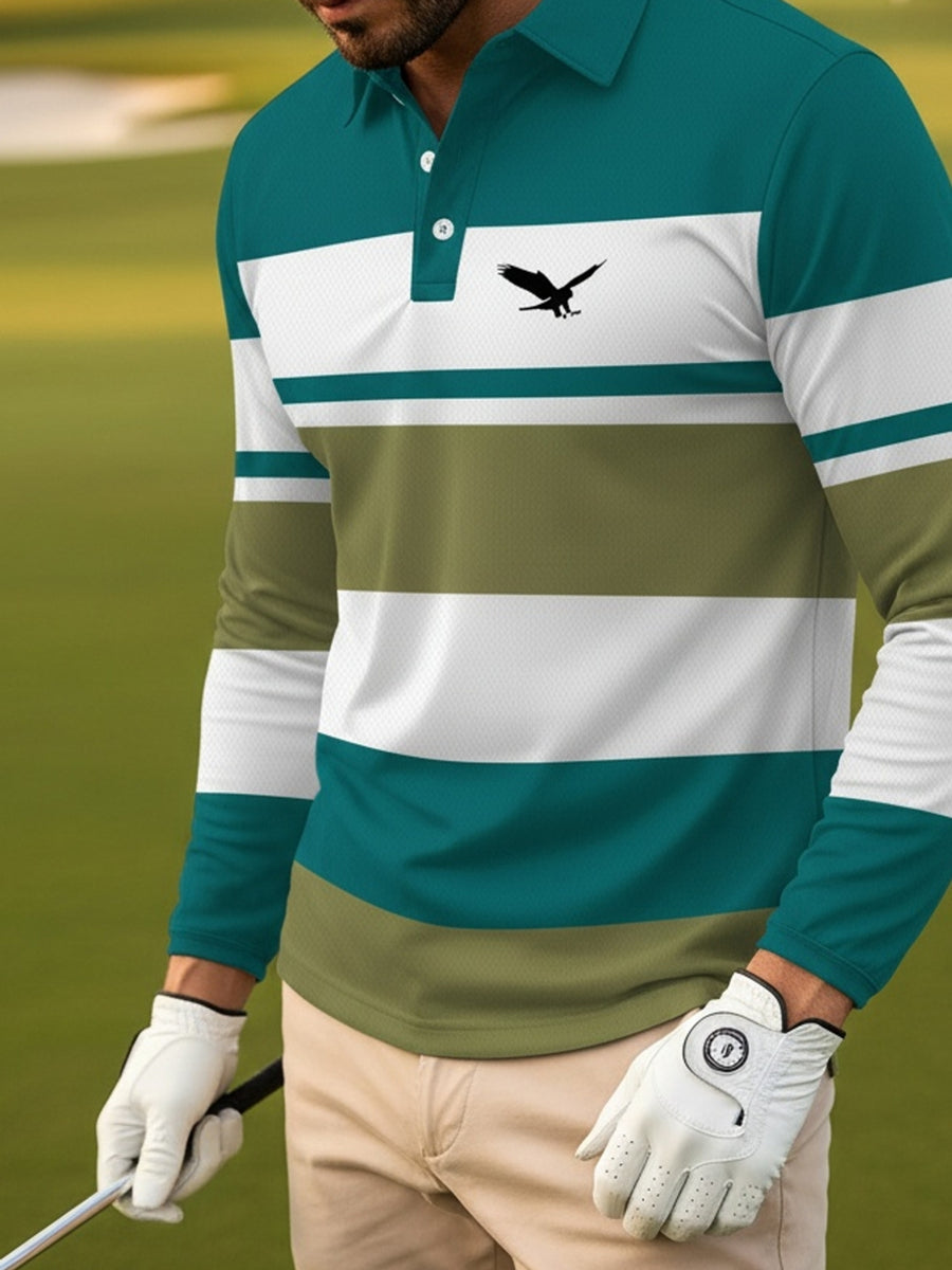 Men's Casual Long-Sleeve Polo Shirt, Versatile Spring/Autumn Lapel Slim-Fit Inner Top - Mixed Color 3
