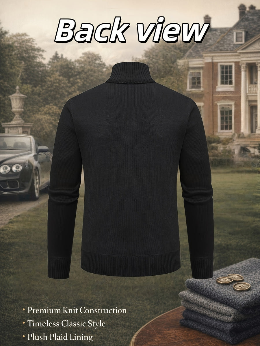 Men'S Cardigan Set from The Old Qian Brand with 4pcs — Made from Premium Knitted Material, Featuring a Classic Design That Is Warm, Fashionable, And Adaptable for Different Events - Dark Gray+Black+Blue+Red