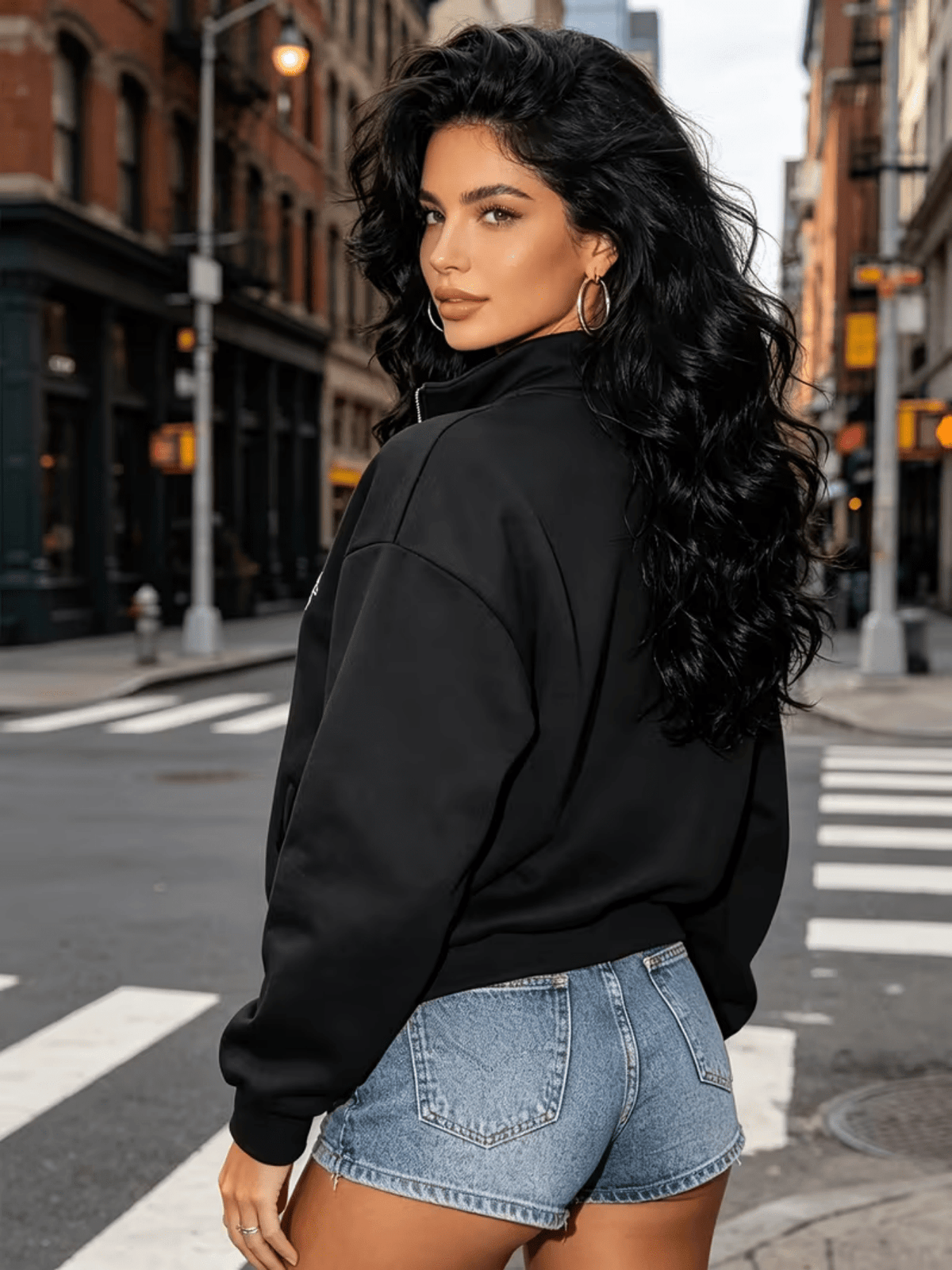 Women's 3pcs Outfit, Half-Zip Stand Collar Printed Sweatshirt, Casual Oversized Drop Shoulder Long Sleeve Top, Lined for Autumn & Winter, Versatile Slim-Fit - Pink + Black + Light Gray