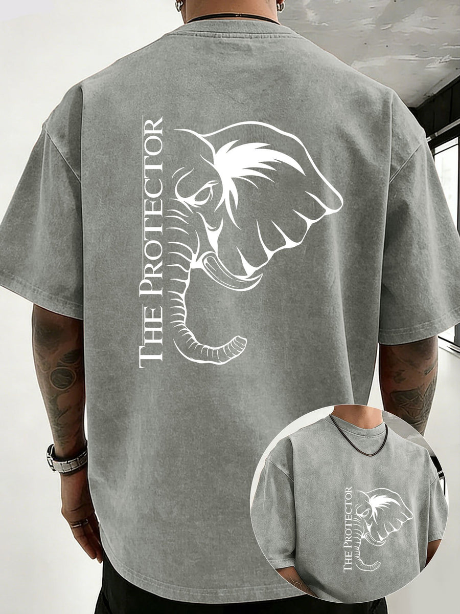 2026 Back-To-School Trendy T-Shirt Unisex, Washed Distressed Loose Fit, Double-Sided Print, Breathable And Sweat-Absorbent, Campus Outdoor Sports Loose Short Sleeve, Sweat-Resistant - Grey