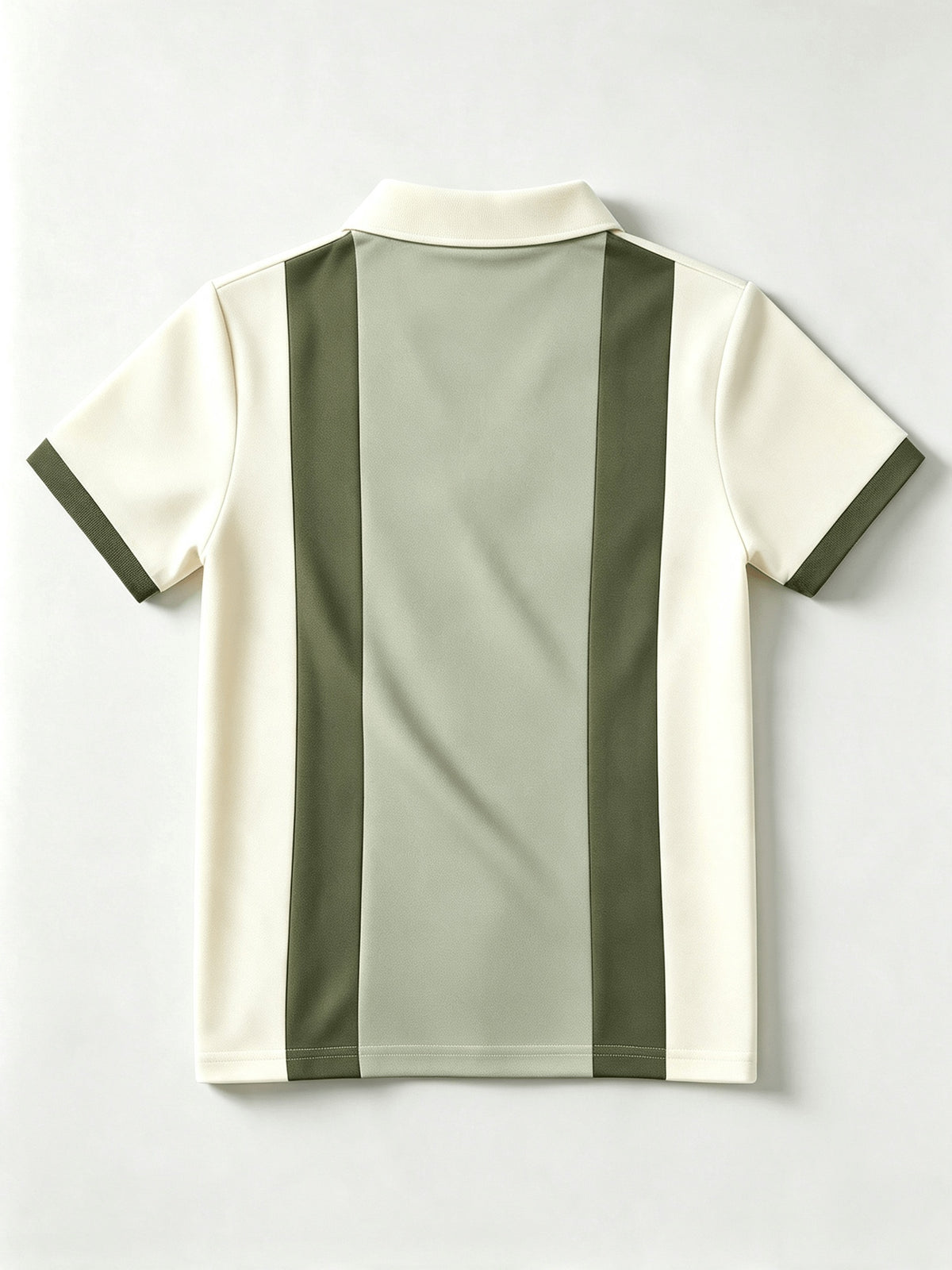 Men'S Retro Color-Block Vertical Stripe Polo Shirt, Short Sleeve Lapel Casual Summer Daily Polo Shirt (Latin America) - fern green