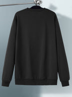 This Pullover Features a Round Neck And a Stylish Airplane Print, Making It a Versatile And Fashionable Choice for Casual Sportswear. It'S a Trendy Long-Sleeve Sweatshirt Suitable for Outdoor Activities, Perfect for Autumn And Winter Men'S Fashion - Black