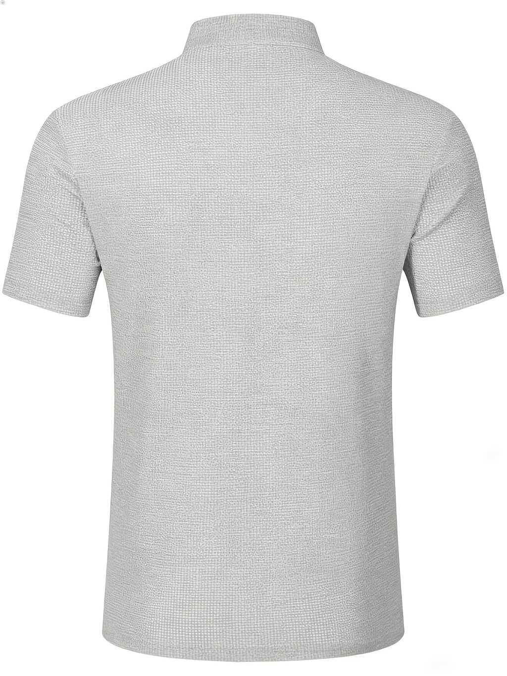 Men's Solid Color Patchwork T-Shirt, Simple and Elegant with a Vintage Button Design, Comfortable to Wear. Suitable for Spring, Summer, Home, Outings, and Travel Occasions, Showcasing a New Casual and Business Style - Grey