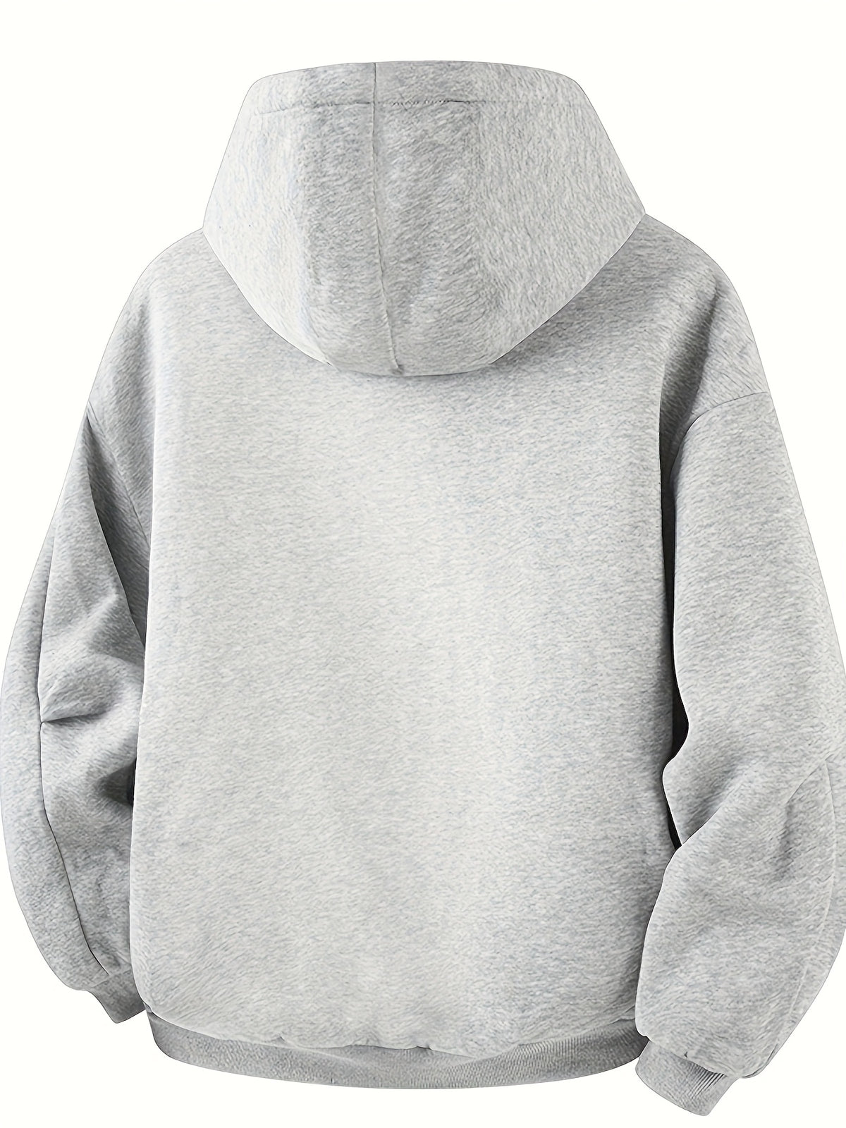Men's Color-Block Hooded Zip-Up Jacket, College Style Outerwear - Grey