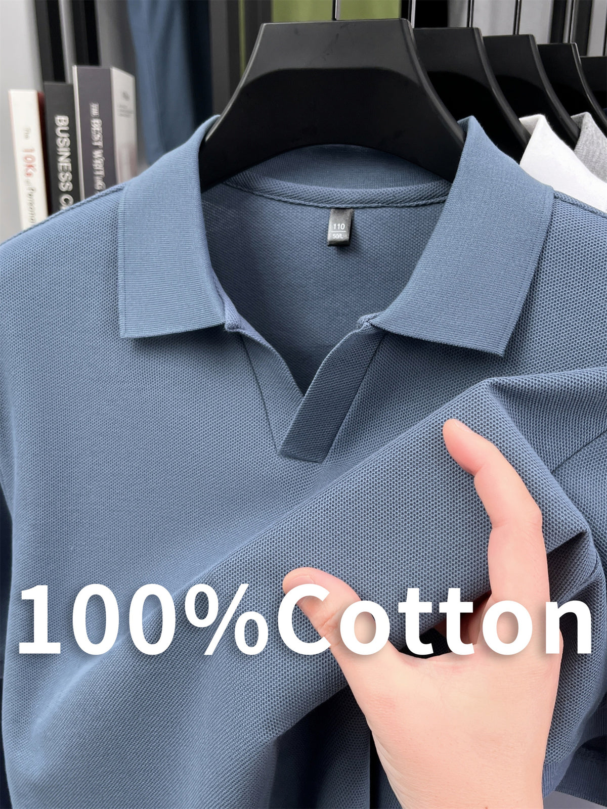 [Pearson OBM] Summer New Men'S Short Sleeve Polo Shirt, Lapel Easy Business Casual Premium Breathable Short Sleeve T-Shirt, Men'S Wear, Hongyang - Grey-blue