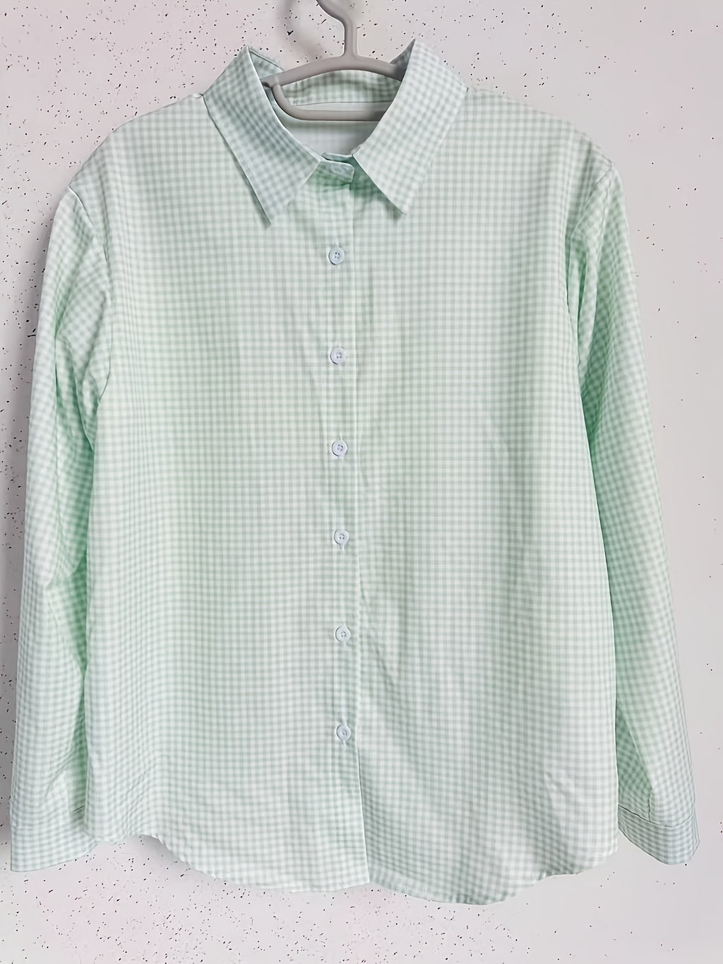 Elegant Special Edition Women'S Printed Shirt - Long Sleeve Button-Up, Classic Collar, Suitable for Office, Commute, Or Formal Events, Office Wear, Exquisite Casual - Light Green