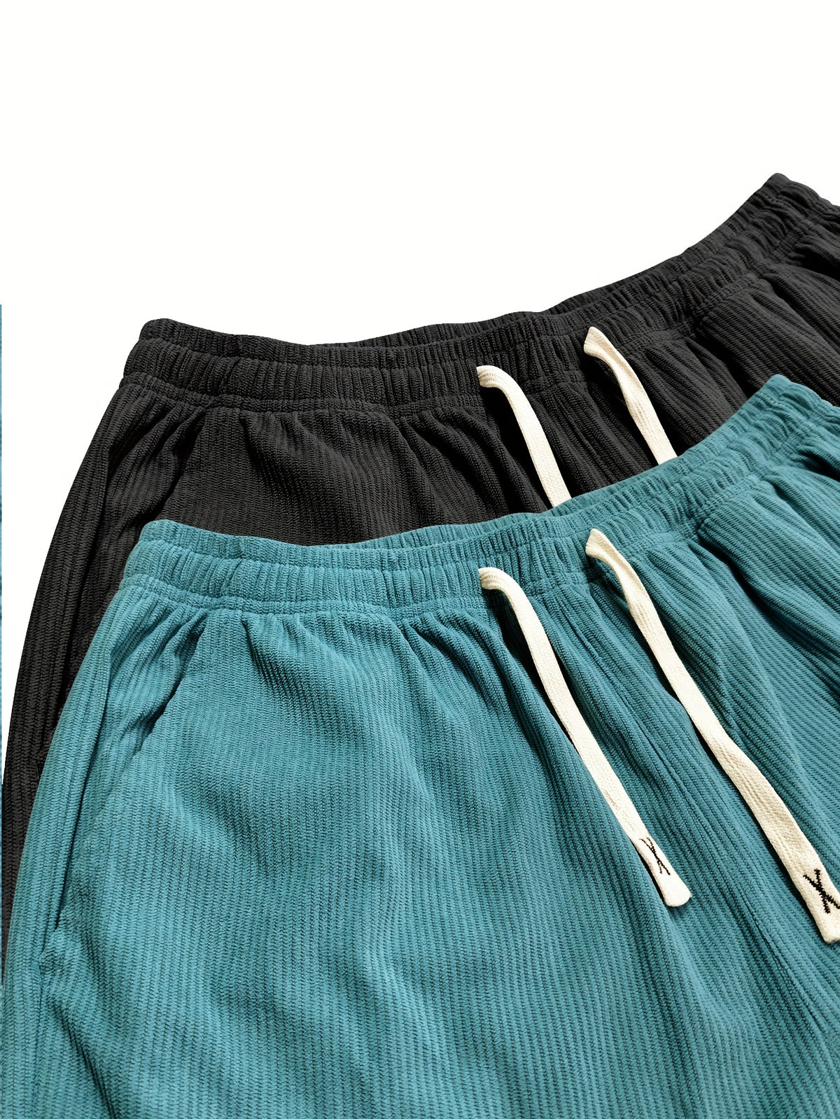 2-Pack Women'S Elegant Casual Fashion Corduroy Pants | Lightweight, All-Season Comfort, Solid Color with Pockets, Suitable for Various Occasions - Black Color+Blue
