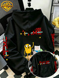 By Warner Bros., 2026 New Adventure Treasure Print, Men's Hoodie, Hooded Sweatshirt, Kangaroo Pocket and Drawstring Hat, Suitable for Daily and Outdoor Sports Wear, Autumn and Winter Warm Jacket, Fashionable Jacket - Black