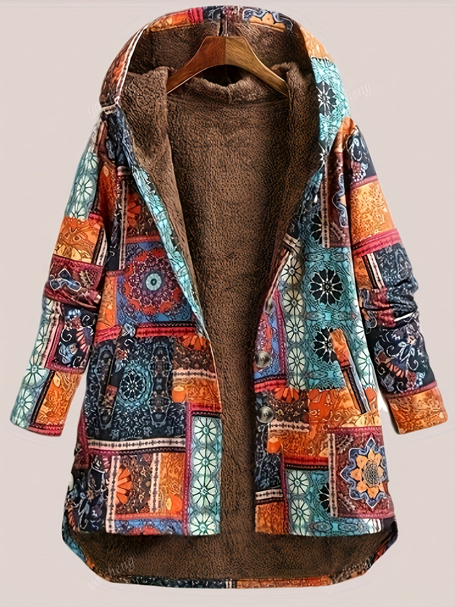 Winter Women'S Printed Hooded Jacket - Mixed colors