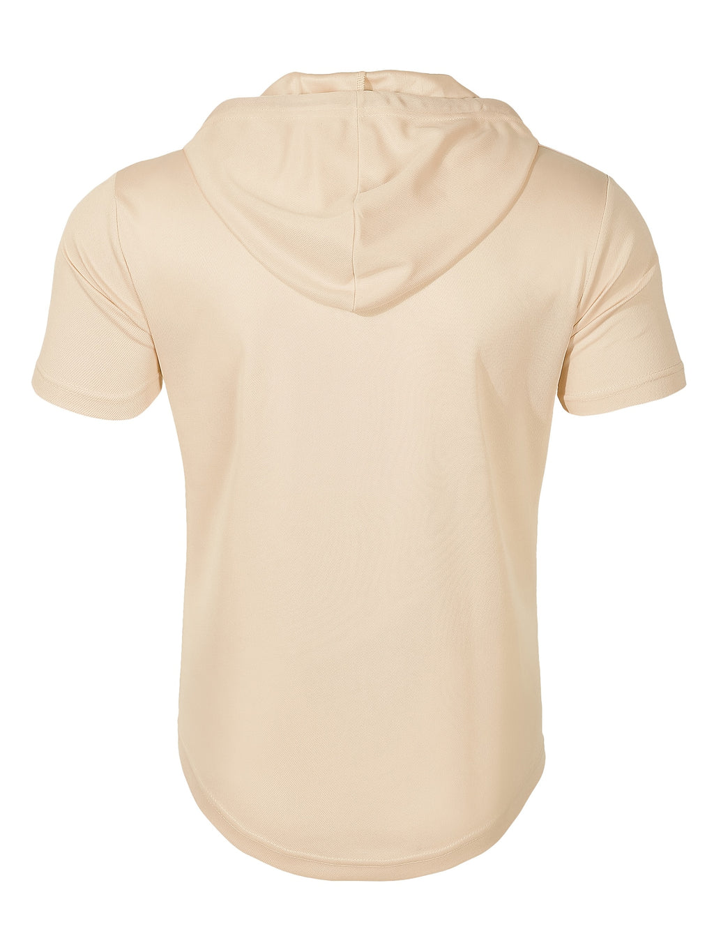 1 Men's Casual Henley Shirt, Men's Sportswear Fitness Hooded Short-Sleeve T-Shirt, Summer Hooded Sports Top T-Shirt - Khaki