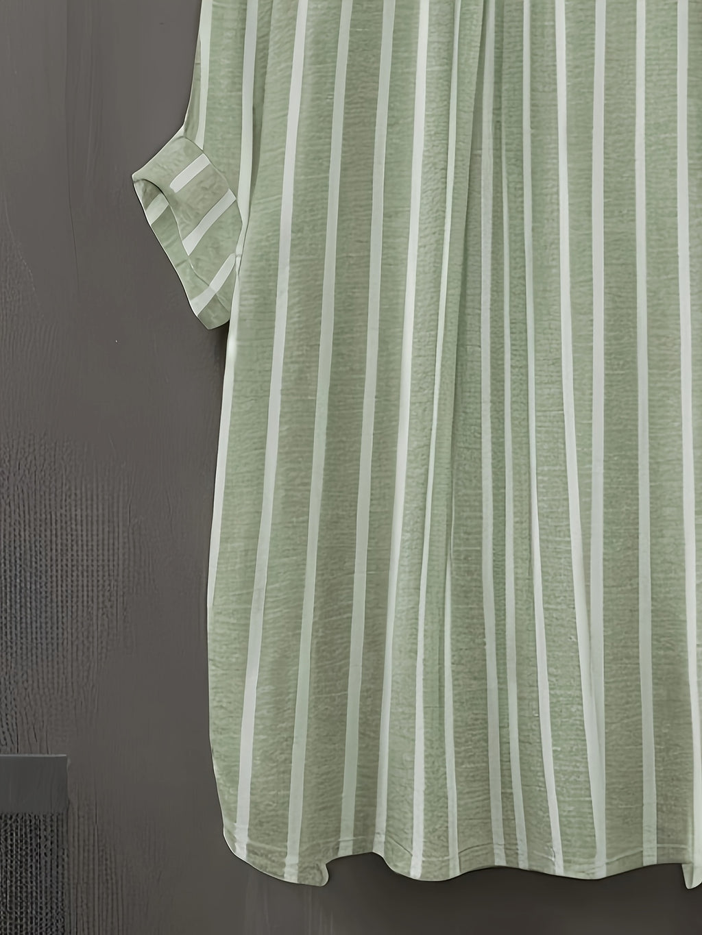 Targeted Development Women'S Long Sleeve Casual Striped Shirt, Suitable for Spring And Autumn - Olive Green And White