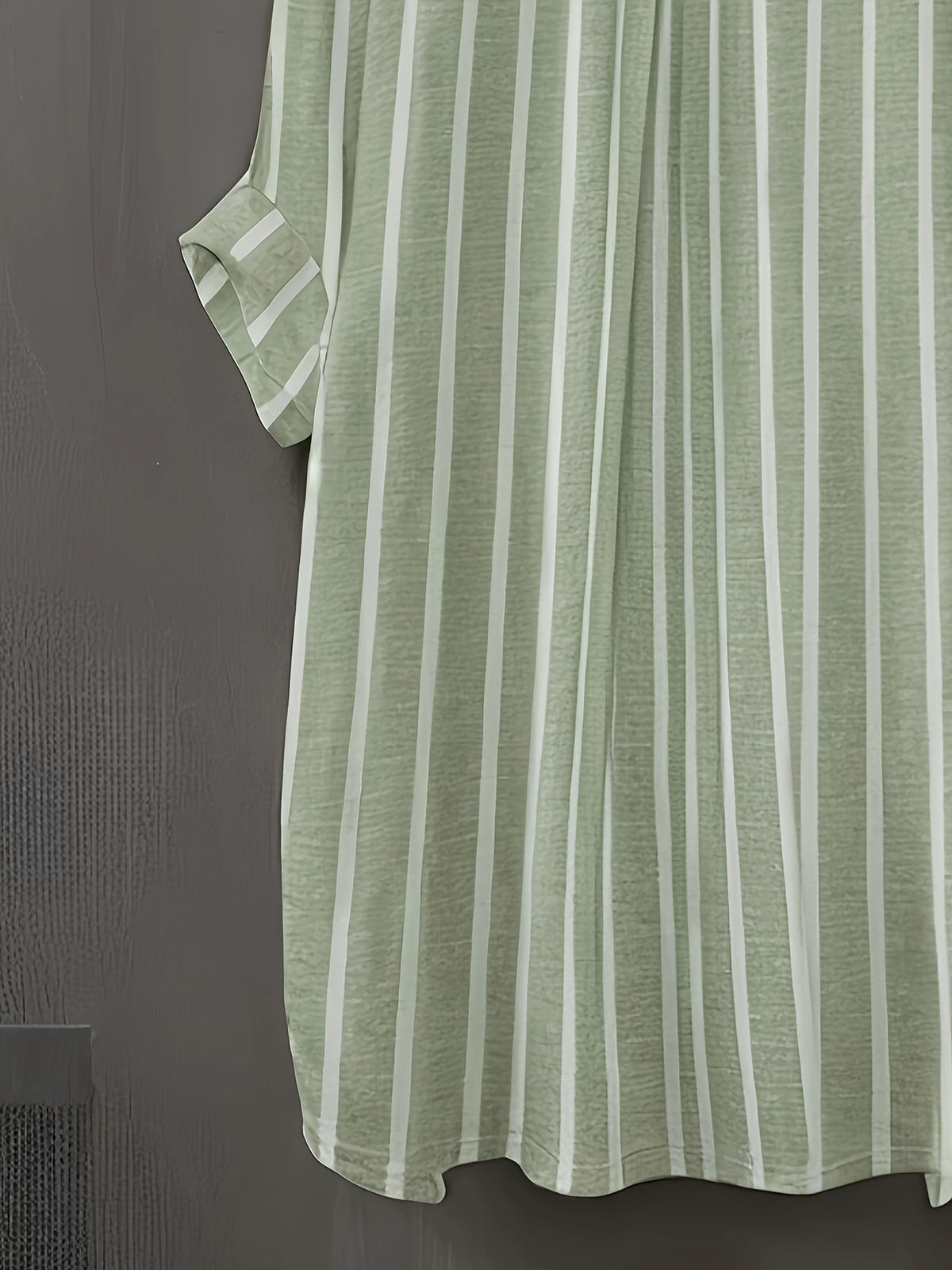 Targeted Development Women'S Long Sleeve Casual Striped Shirt, Suitable for Spring And Autumn - Olive Green And White