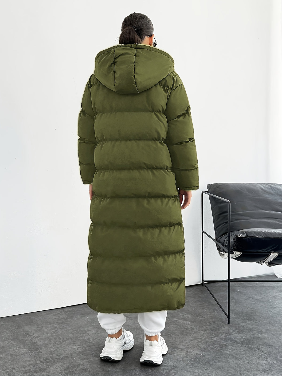 Fashionable and Elegant Thick Coat - Green