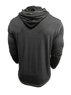 Autumn Men's Hooded Long Sleeved T-shirt Men's Henry Shirt Sunscreen and Shading Keep Warm and Cool Essential for Autumn and Winter 2pcs Set for - black with khaki