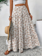 Women'S Fashionable Sweet Floral Long Dress Summer - Mixed colors