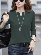 Elegant Fashionable Women'S Top | Solid Color, Regular Length, Suitable For Spring/Summer - Dark Gray
