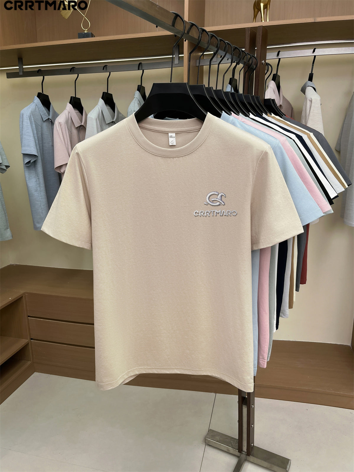Kartmar CRRTMARO Summer New Round Neck Quick-Dry Short Sleeve T-Shirt Men'S Youth Loose Casual Short Sleeve Top Men'S Clothing SP - Khaki
