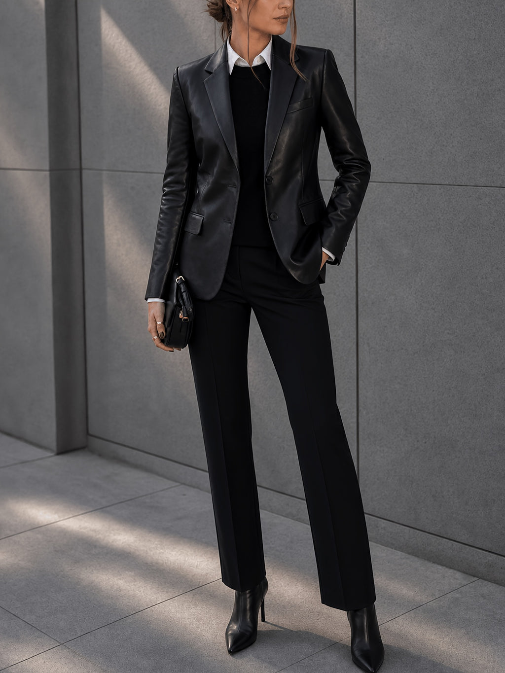 2026 Women'S Clothing New Style Fashion Versatile Long Sleeve Waist-Cinching Slim Fit Blazer Jacket with Lining And Pockets - Black