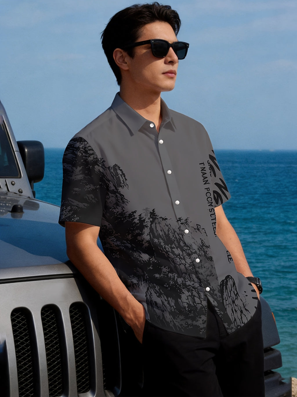 Men'S Short Sleeve Shirt, Hawaiian Style, Digital Print Unisex Full Print Design, Youthful Beach Casual, Men'S Top - Mixed colors