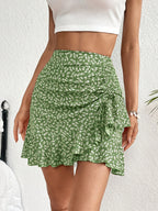 Women's Small Floral Print Ruffled Hem Skirt / Multiple Styles Available - Mixed Color 3
