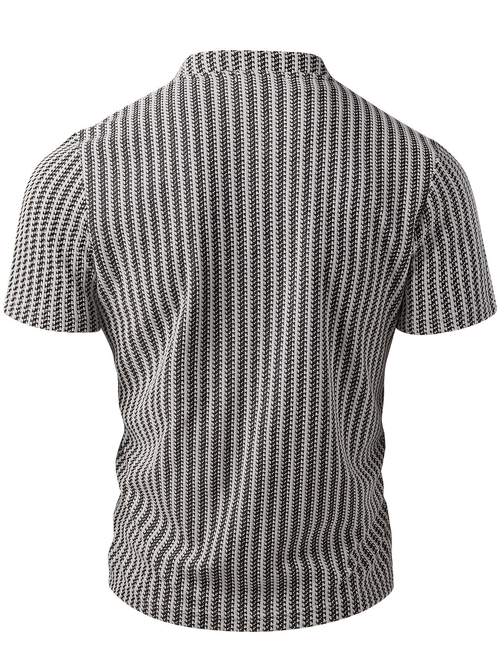 ROYALBOY New Spring Black And White Fishbone Pattern Short Sleeve, Individual Chapter Boy, Fashionable And Versatile, Suitable for Gatherings And Parties - White