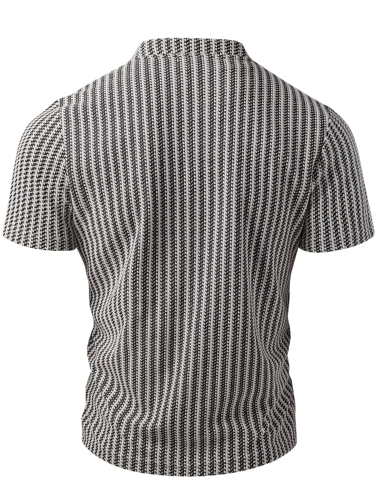 ROYALBOY New Spring Black And White Fishbone Pattern Short Sleeve, Individual Chapter Boy, Fashionable And Versatile, Suitable for Gatherings And Parties - White