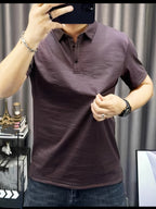 Men'S Breathable Lightweight Nylon Polo Shirt - Durable Summer Casual Business Top - Deep Purple
