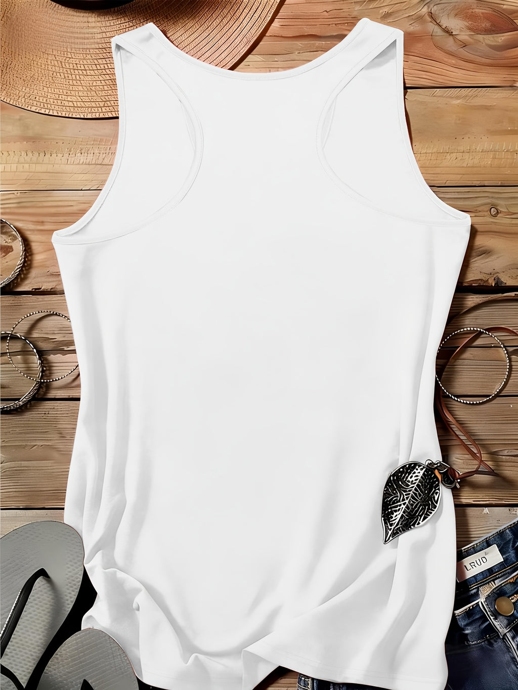 Arabic Numeral & '30' Letter Print Vest - All-Over Base Layer Suitable for Travel,, Outdoor | Machine Washable Sleeveless Top with Number | Casual Round Neck Wear for Streetwear and Year-Round Use - White