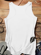 Arabic Numeral & '30' Letter Print Vest - All-Over Base Layer Suitable for Travel,, Outdoor | Machine Washable Sleeveless Top with Number | Casual Round Neck Wear for Streetwear and Year-Round Use - White