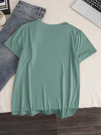 Graphic Print T-Shirt, Short Sleeve Crew Neck Casual Top for Summer & Spring, Women'S Clothing - Green