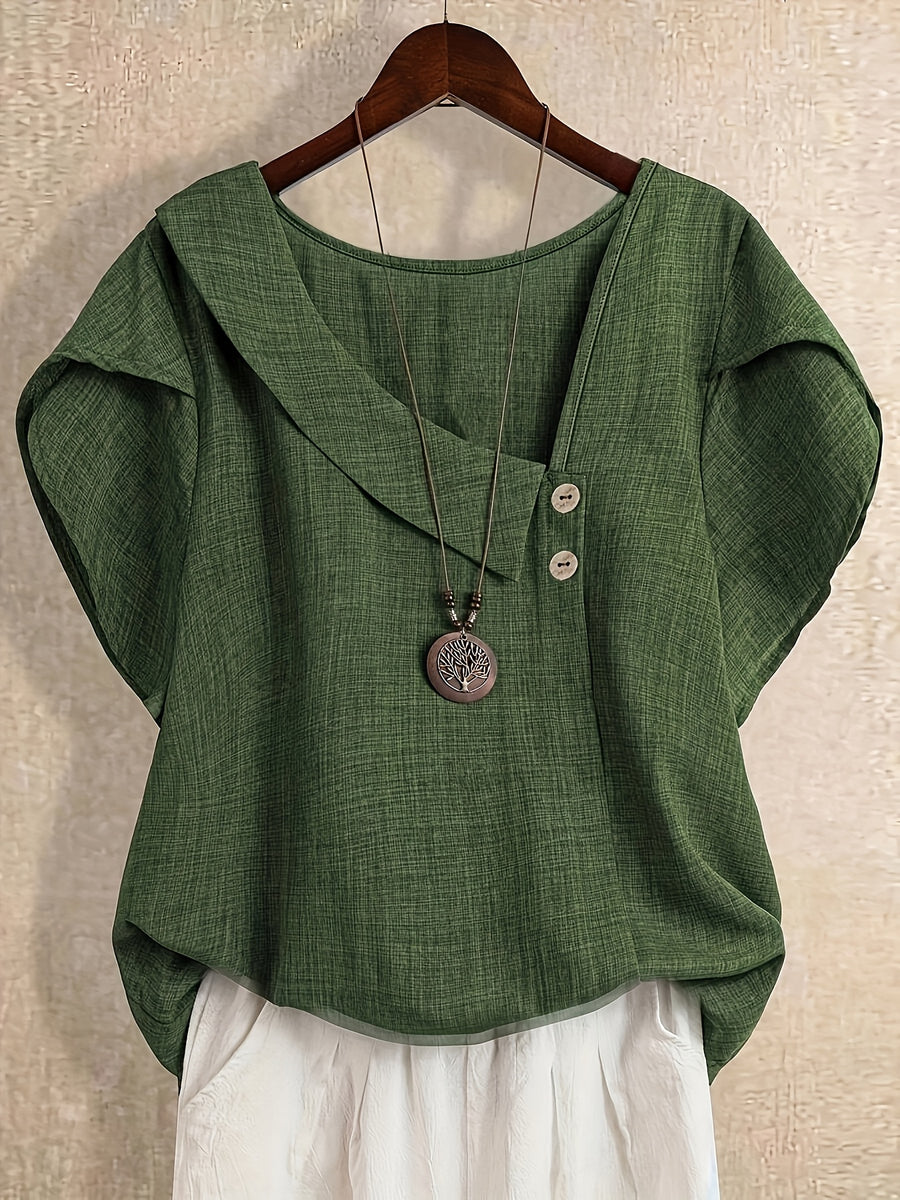 Women'S Solid Fashion Shirt for Summer - fern green