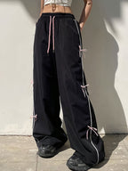 Women'S Fashion Casual Elegant Work Pants in Solid Colors, Suitable for Vacation, Inspired by Japanese, Korean, And Western Styles - Black