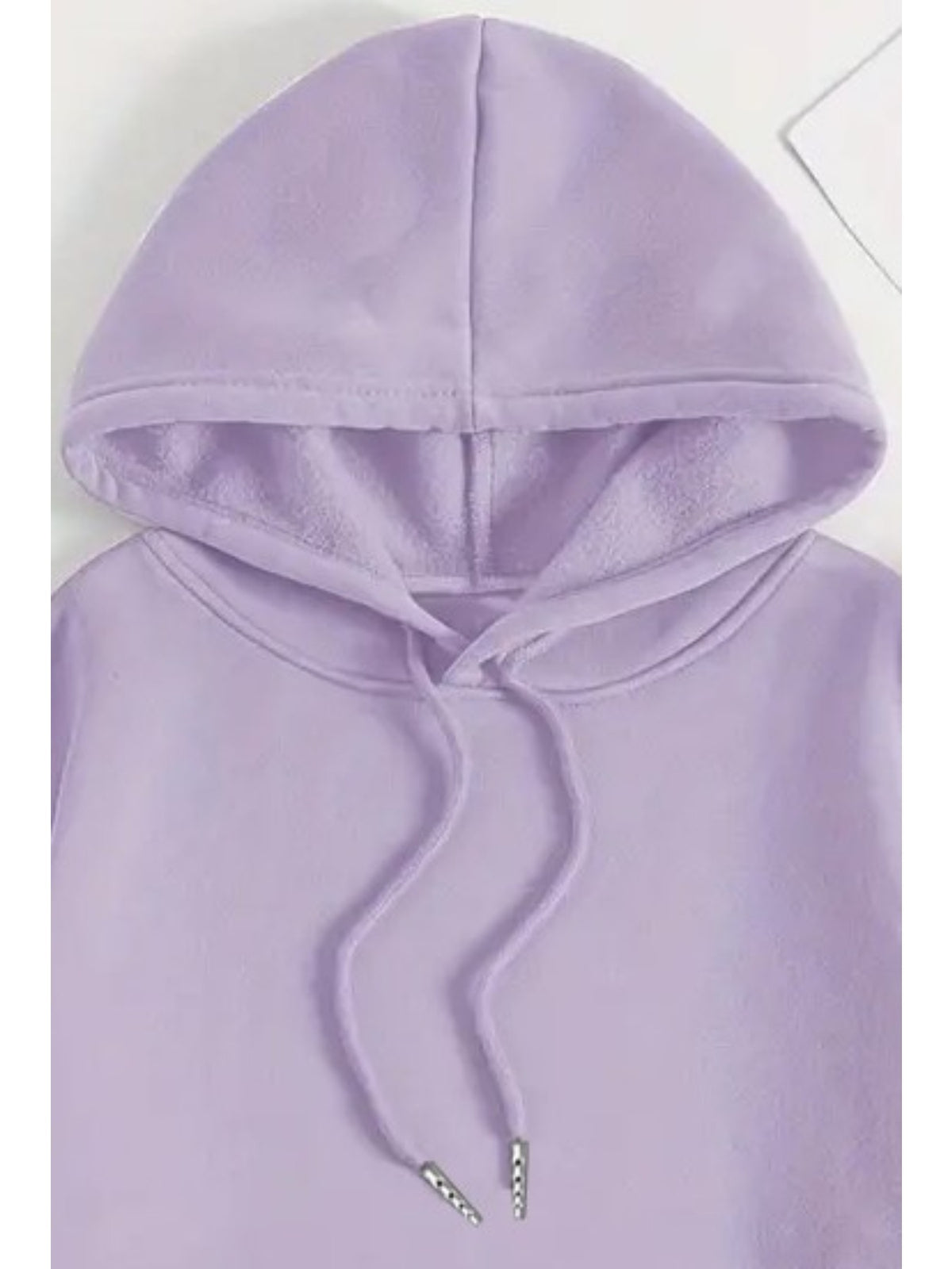 Autumn And Winter ECG Heart Pattern Printed Women'S European And American Fashion Fleece Hooded Sweatshirt Set for ' Casual Wear - Purple