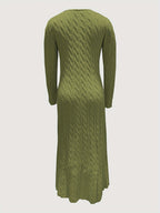 Autumn/Winter Fashionable, Elegant, Casual, and Commuter-Style French-Style Women's Dress, New Fabric Maxi Dress with High-End Color Tones and Textures - Green