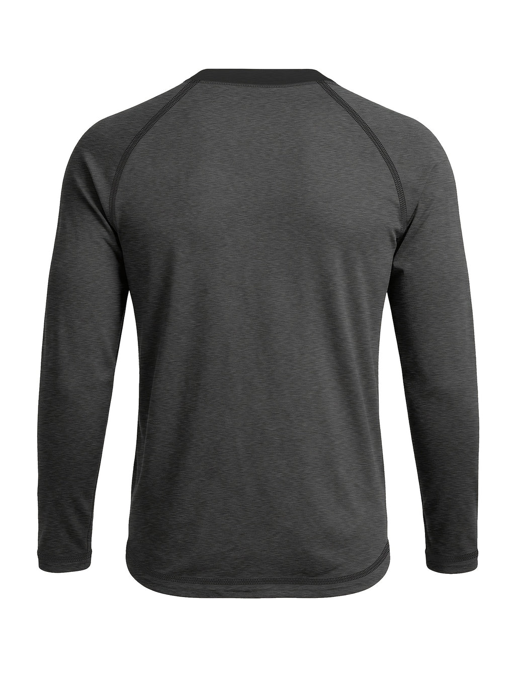 Cross-Border New Men'S Long Sleeve Round Neck T-Shirt, Outwardly Oriented Western Men'S Clothing Color-Blocked Top Base Layer - Dark gray with black