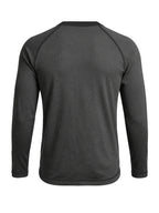 Cross-Border New Men'S Long Sleeve Round Neck T-Shirt, Outwardly Oriented Western Men'S Clothing Color-Blocked Top Base Layer - Dark gray with black